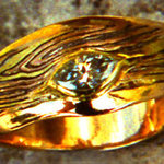 Contoured Mokume with Diamond