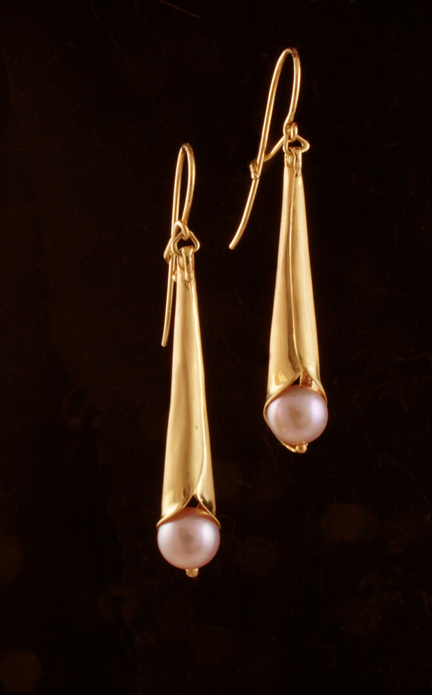 Pearl Trumpet Earrings