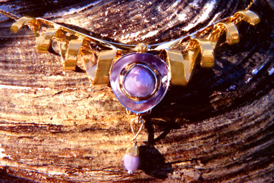 Lake LBJ Lavender Pearl Ribbon Pendant