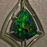 Black Opal and Platinum Pendant