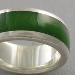 Jade Inlay Ring in Silver