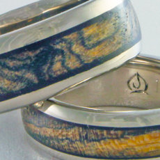 Bocote and Padouk Wood Inlay Rings