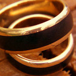 Ebony Wood Inlay Rings