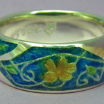 Enamel Ring with Yellow Flower