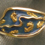 Enamel Ring with Gold Nuggets