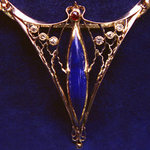 Lapis Ruby and Diamond Pendant