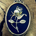 Rose Pendant silver on ebony